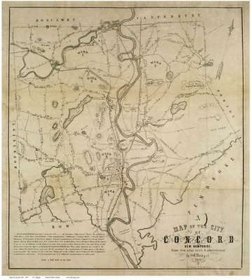 Old Map of Concord NH, 1855