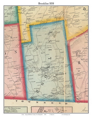 Old Maps of Hillsboro Co NH, 1858 Town Prints
