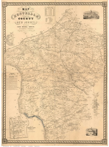 Map of Hunterdon County NJ, 1851