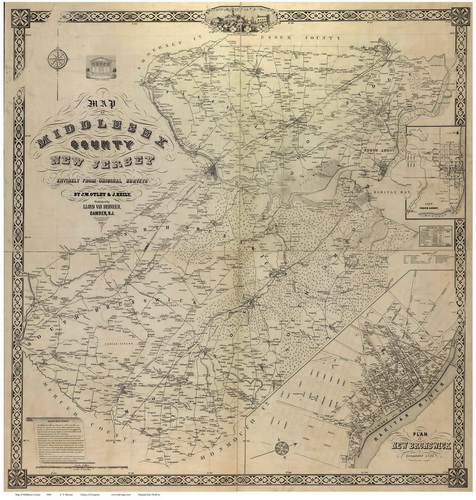Map of Middlesex County NJ, 1850