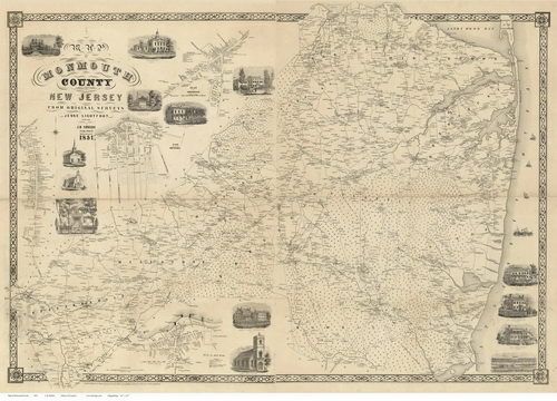 Map of Monmouth County NJ, 1851