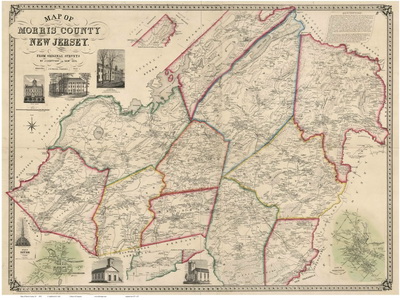 Map of Morris County NJ, 1853