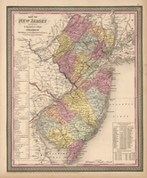 Old State Map of New Jersey - 1853 Mitchell