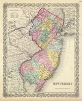 Old State Map of New Jersey - 1856 Colton