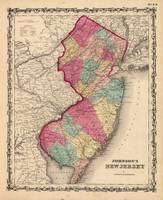 Old State Map of New Jersey - 1860 Johnson