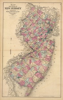 Old State Map of New Jersey - 1872 Beers