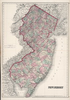 Old State Map of New Jersey - 1888 Colton