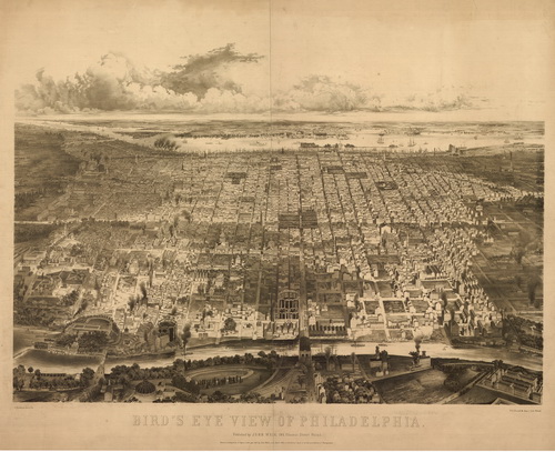 Bird's Eye View of Philadelphia PA, 1857
