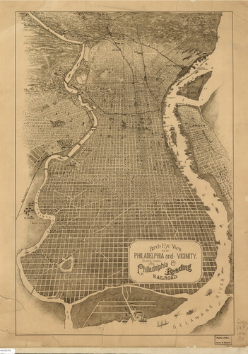 Bird's Eye View of Philadelphia PA, 1870