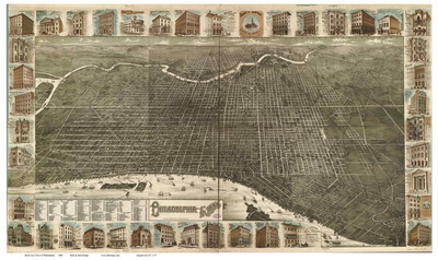 Bird's Eye View of Philadelphia PA, 1886