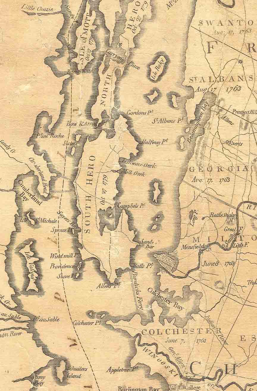 1780 Romans VT State map detail