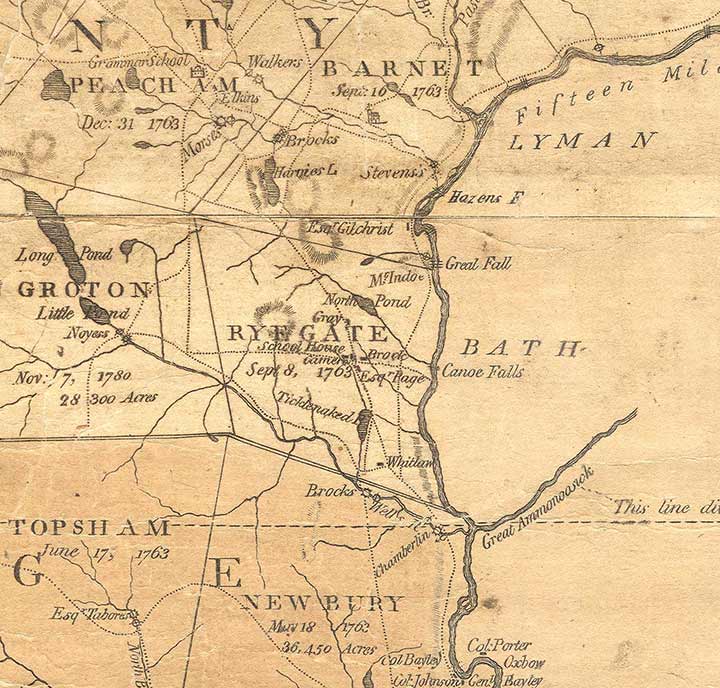 1780 Romans VT State map detail