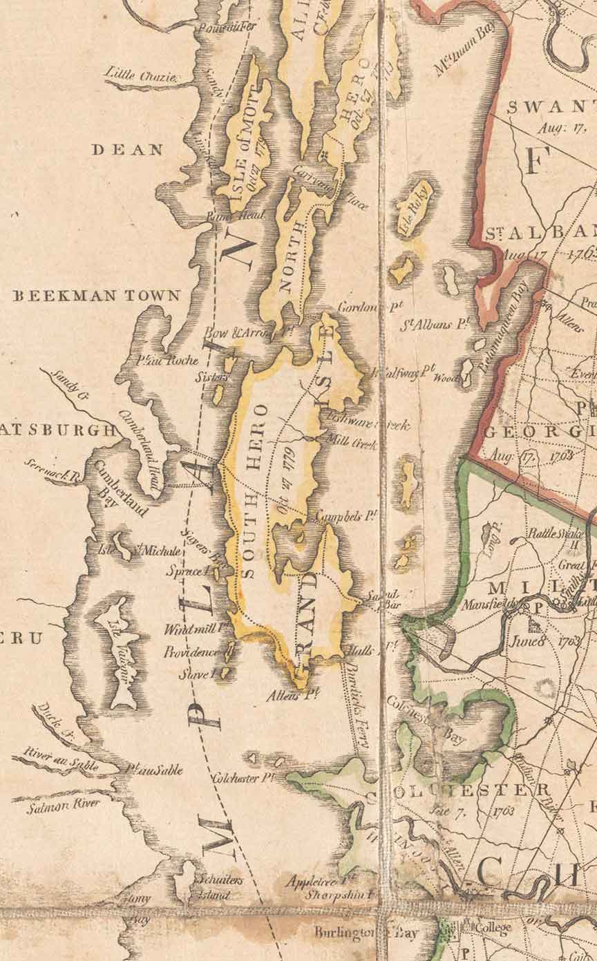 1780 Romans VT State map detail